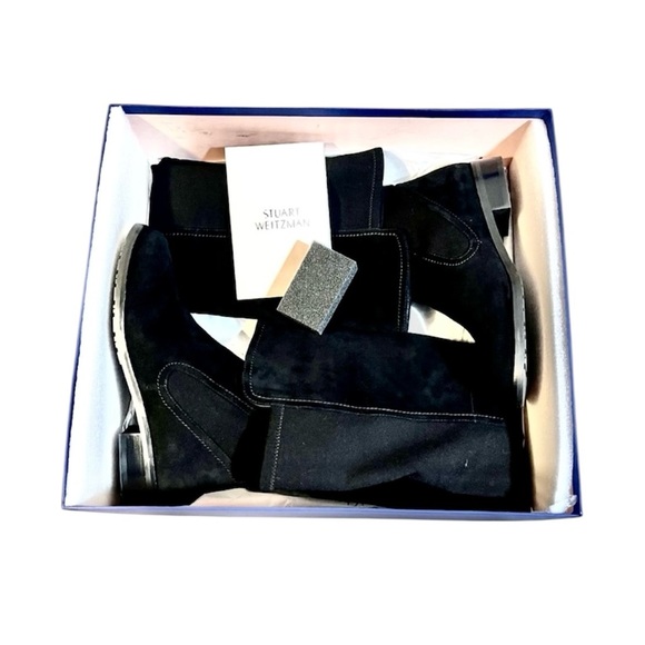 Stuart Weitzman Langdon Over The Knee Boots Sz 5.5 Black Leather Suede NWT - Picture 5 of 7